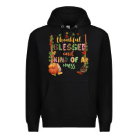 Black Thankful blessed and kind of a mess Premium Hoodie - NancyCooperArtShop