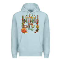 Blue Mist Thankful blessed and kind of a mess Premium Hoodie - NancyCooperArtShop
