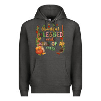 Charcoal Heather Thankful blessed and kind of a mess Premium Hoodie - NancyCooperArtShop