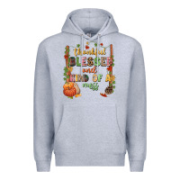 Heather Grey Thankful blessed and kind of a mess Premium Hoodie - NancyCooperArtShop