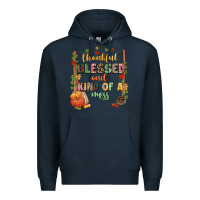 Navy Thankful blessed and kind of a mess Premium Hoodie - NancyCooperArtShop