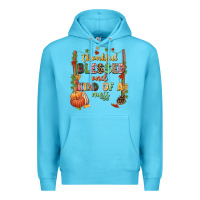 Ocean Blue Thankful blessed and kind of a mess Premium Hoodie - NancyCooperArtShop