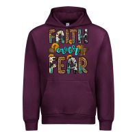 Mauve Wine faith over fear Urban Hoodie - OliviaCreatesArt