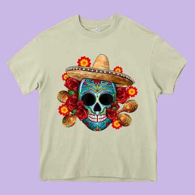 Mexico Skull Heavy Core Tee Designed By Cts Tumbler Store
