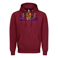Burgundy love halloween  libbey glass Zipper Hoodie - BundleAndBundleShop