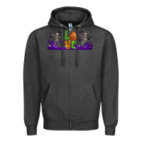 Charcoal Heather love halloween  libbey glass Zipper Hoodie - BundleAndBundleShop