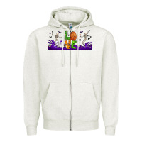 Oatmeal Heather love halloween  libbey glass Zipper Hoodie - BundleAndBundleShop