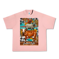 Salmon Western Farm Life Urban Heavy Tee - LillyAllenDesigns