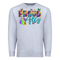 Heather Grey Proud ally Premium Sweatshirt - NancyCooperArtShop