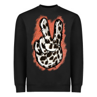 Black Dalmatians Skin Peace Sign Heavyweight Sweatshirt - Jasminsmagicworld