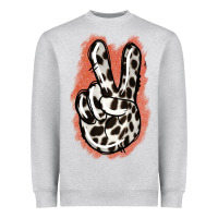 Heather Grey Dalmatians Skin Peace Sign Heavyweight Sweatshirt - Jasminsmagicworld