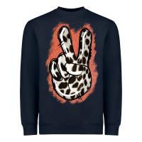 Navy Dalmatians Skin Peace Sign Heavyweight Sweatshirt - Jasminsmagicworld