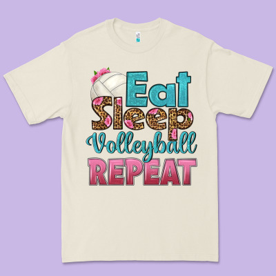 Eat Sleep Volleyball Repeat Premium Tee Designed By Hra Design Shop