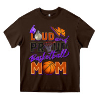 Chocolate Brown loud and proud basketball mom Heavy Core Tee - Zillion Design Studio