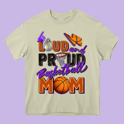 Loud And Proud Basketball Mom Heavy Core Tee Designed By Zillion Design Studio