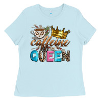 Baby Blue caffeine queen Ladies Tee - Zillion Design Studio