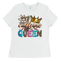 White caffeine queen Ladies Tee - Zillion Design Studio