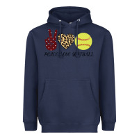 Navy Peace Love Softball Heavyweight Hoodie - Bettercallsaul
