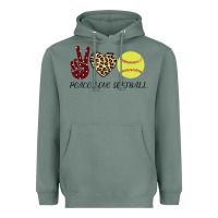 Sage Peace Love Softball Heavyweight Hoodie - Bettercallsaul