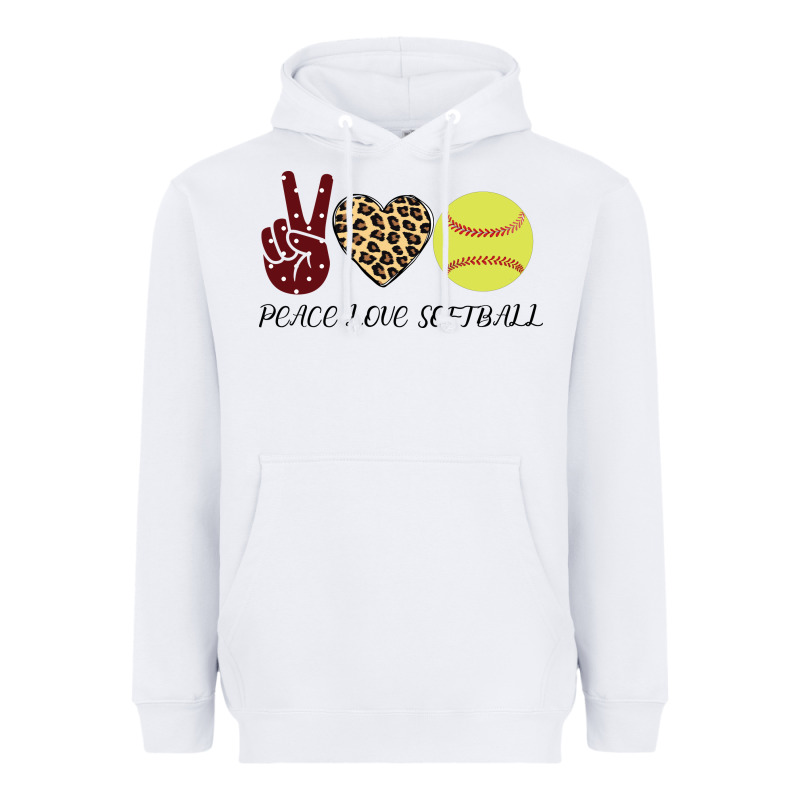 Peace Love Softball Heavyweight Hoodie by Bettercallsaul | Teevron