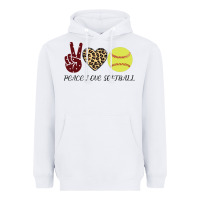 White Peace Love Softball Heavyweight Hoodie - Bettercallsaul