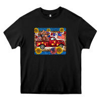 Black 4th of july truck cow mousepad Heavy Core Tee - BarkalooDesign