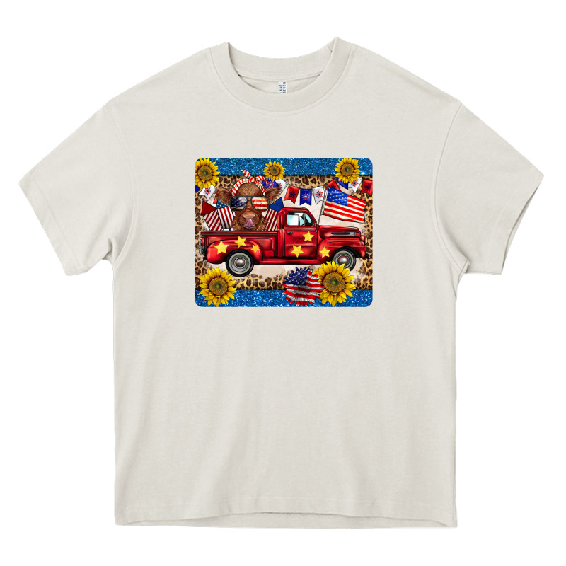 4th Of July Truck Cow Mousepad Heavy Core Tee by BarkalooDesign | Teevron