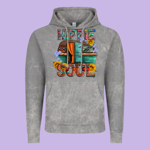 Hippie Soul With Caravan And Flowers Vintage Hoodie Designed By Artiststas