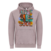 Vintage Zinc hippie soul with caravan and flowers Vintage Hoodie - Artiststas