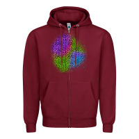 Burgundy halloween leopard patch 2 Zipper Hoodie - BundleAndBundleShop
