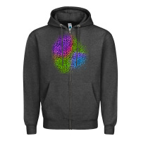 Charcoal Heather halloween leopard patch 2 Zipper Hoodie - BundleAndBundleShop