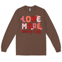 Chestnut love more worry less Long Sleeve Tee - MaliasSmallBusiness