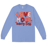 Colony Blue love more worry less Long Sleeve Tee - MaliasSmallBusiness