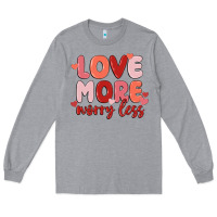 Heather Grey love more worry less Long Sleeve Tee - MaliasSmallBusiness