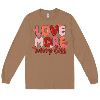 Toasted Coconut love more worry less Long Sleeve Tee - MaliasSmallBusiness