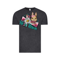 Vintage Black he is risen cross rabbit Vintage Tee - BarkalooDesign