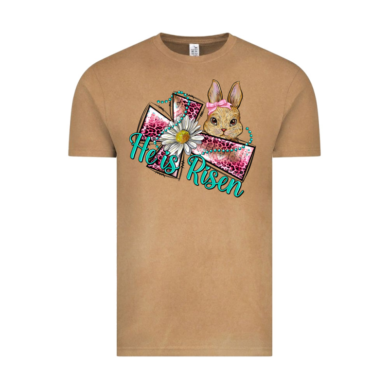 He Is Risen Cross Rabbit Vintage Tee by BarkalooDesign | Teevron