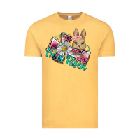 Vintage Mustard he is risen cross rabbit Vintage Tee - BarkalooDesign