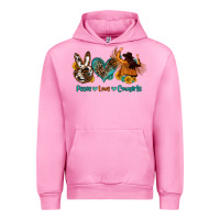 Fuchsia Pink peace love cowgirls Urban Hoodie - OliviaCreatesArt
