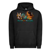 Pigment Black peace love cowgirls Urban Hoodie - OliviaCreatesArt