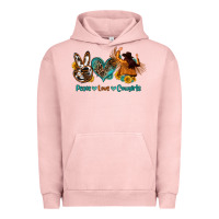Pigment Salmon peace love cowgirls Urban Hoodie - OliviaCreatesArt