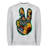 Aztec Sunflower Peace Sign Heavyweight Sweatshirt | Teevron
