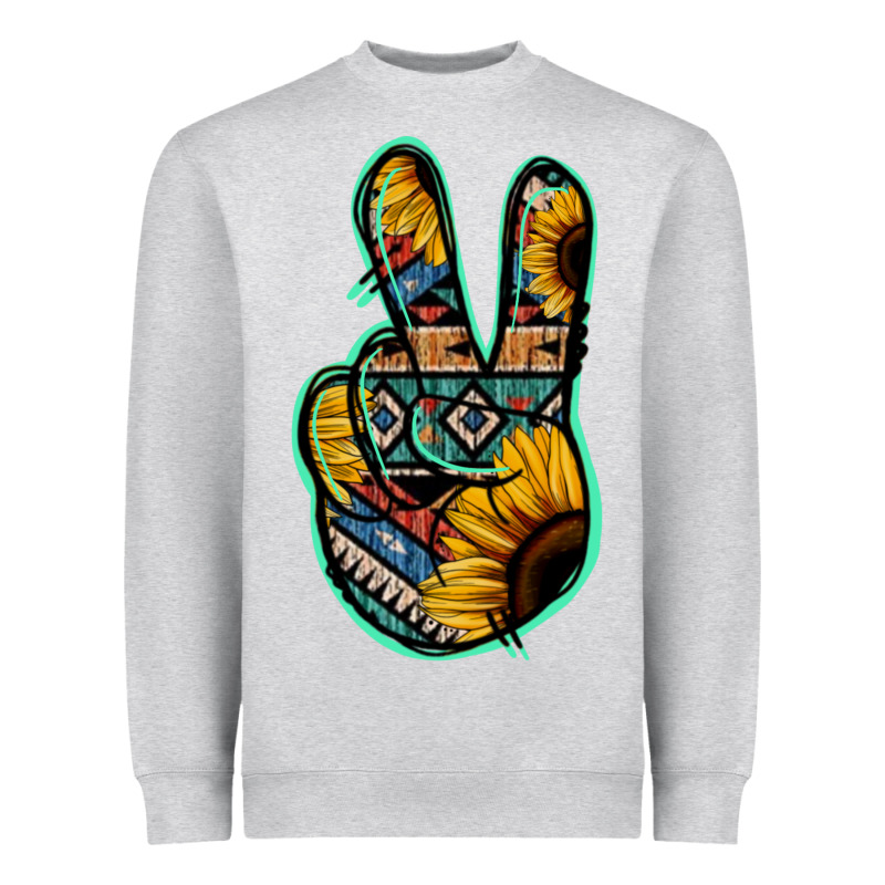 Aztec Sunflower Peace Sign Heavyweight Sweatshirt by Jasminsmagicworld | Teevron
