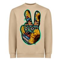 Mushroom Aztec Sunflower Peace Sign Heavyweight Sweatshirt - Jasminsmagicworld
