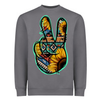 Storm Aztec Sunflower Peace Sign Heavyweight Sweatshirt - Jasminsmagicworld