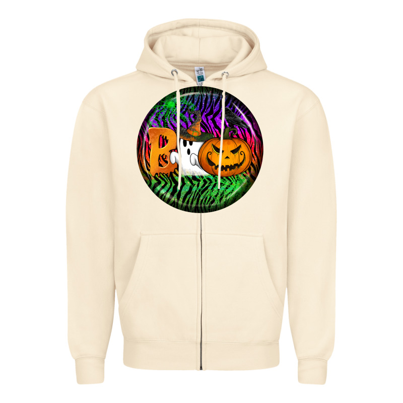 Halloween Round Earrings 3 Zipper Hoodie by BundleAndBundleShop | Teevron