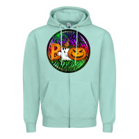 Seafoam halloween round earrings 3 Zipper Hoodie - BundleAndBundleShop