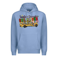Colony Blue santas favorite bus driver Premium Hoodie - texasbilliewilder