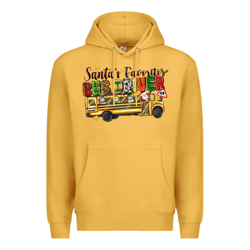 Santas Favorite Bus Driver Premium Hoodie by texasbilliewilder | Teevron