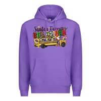 Purple santas favorite bus driver Premium Hoodie - texasbilliewilder